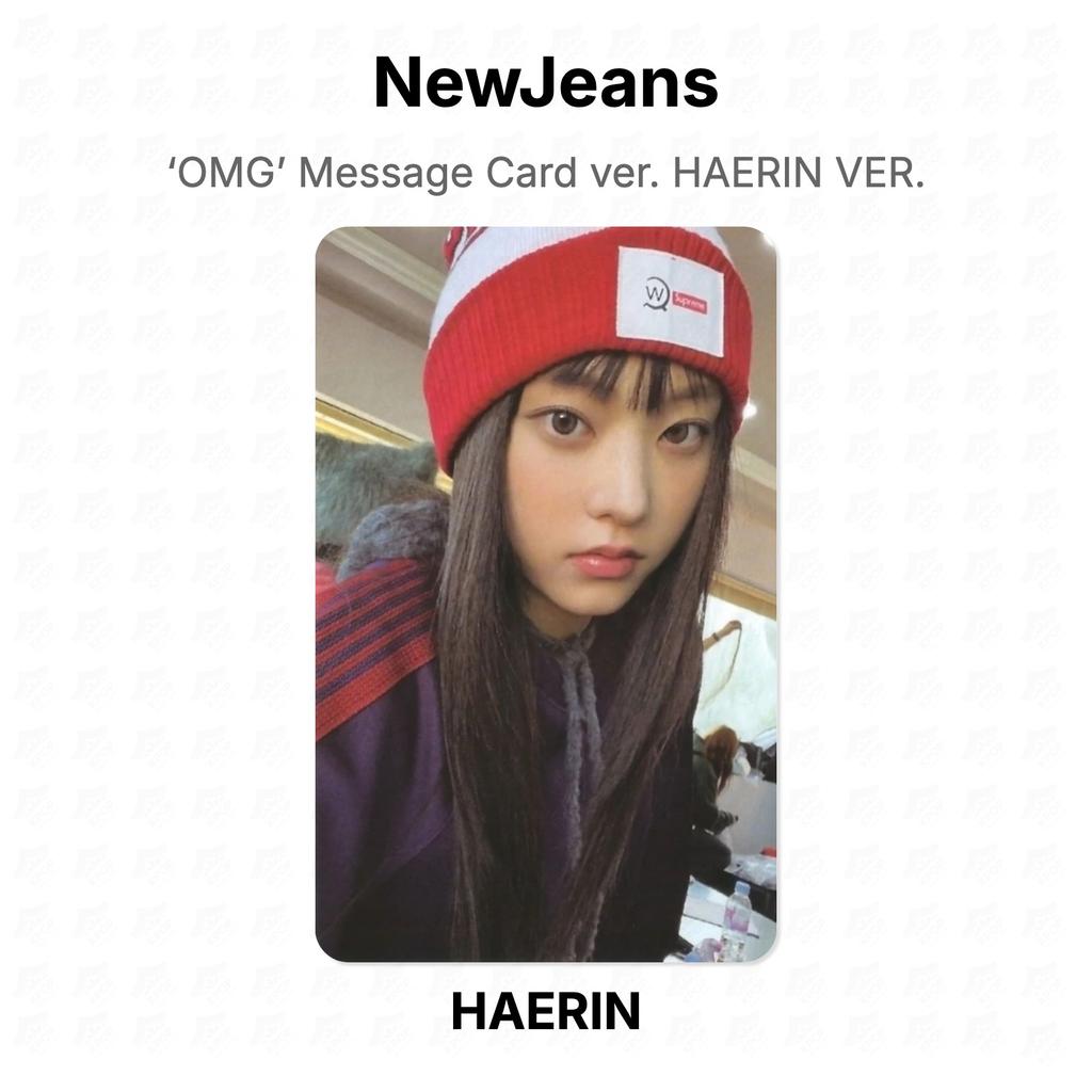 NewJeans Karta s textem ‘OMG’ ver.. HAERIN VER. Oficiální fotokarta