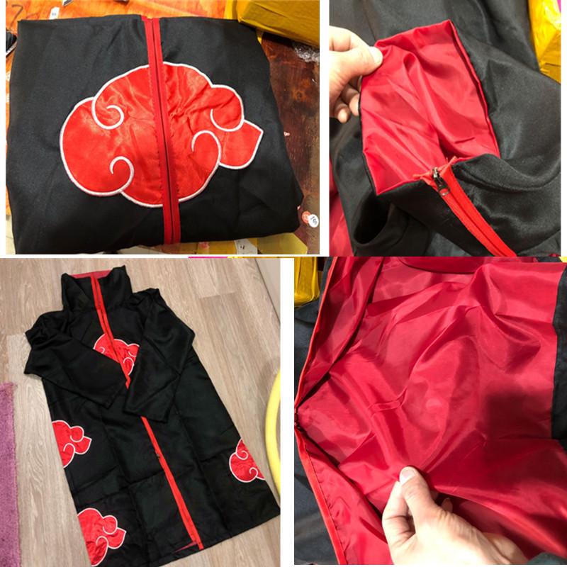 Set pláště Akatsuki s červenými mraky: Obsahuje plášť Naruto, prsten, doplňky čelenky - Ideální pro halloweenský kostým