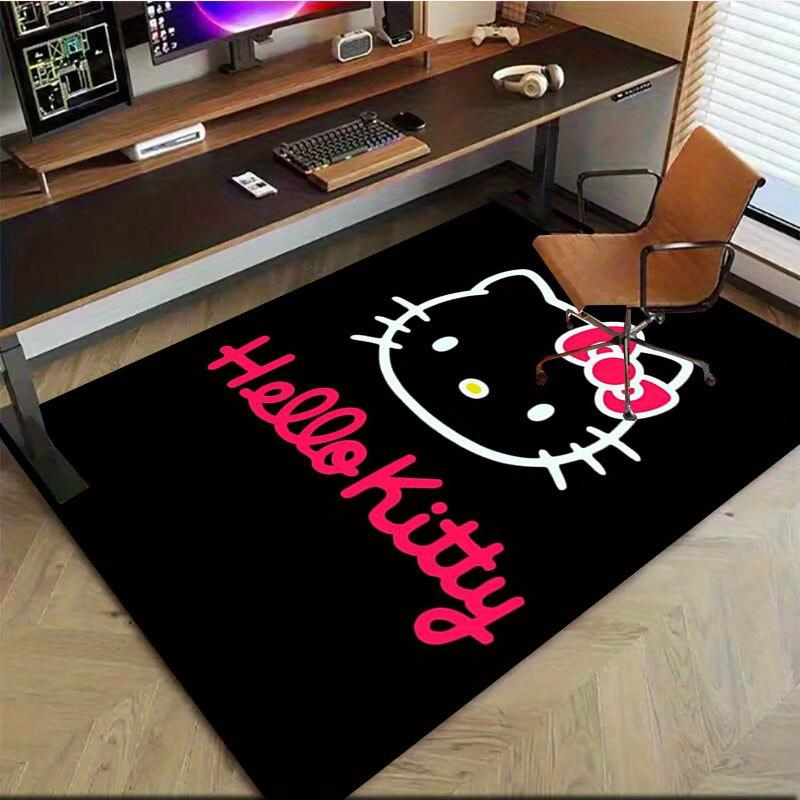 1pc Sanrio Hello Kitty Mermaid Printed Office Carpet Rectangle Rug Under The Table,Perfect Room Decor for Living Room, Bedroom, Kitchen, Non-slip Floo