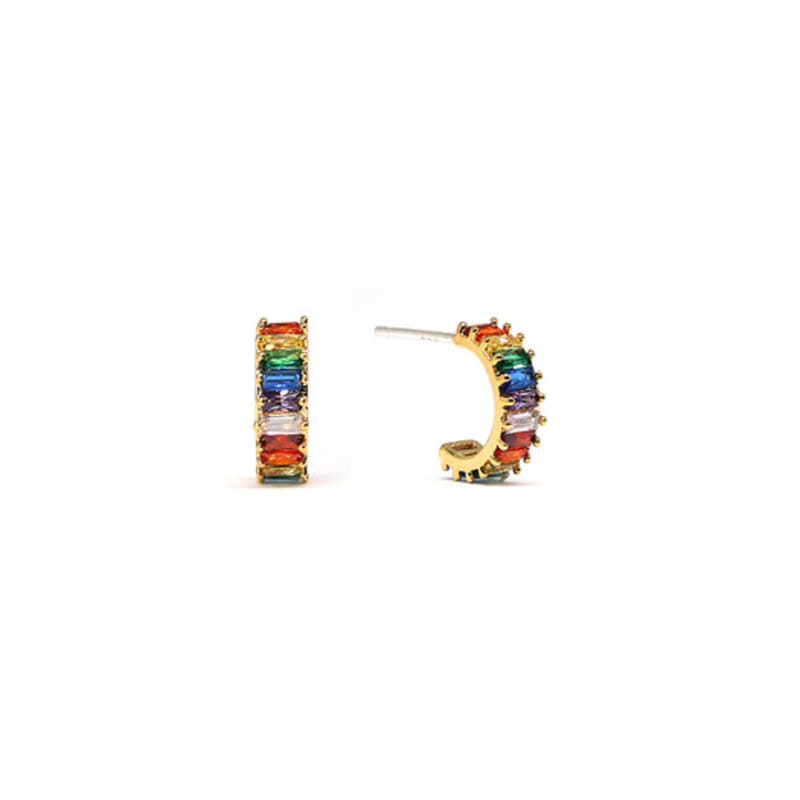 Shertz Regenbogen-Kombi Kubische Ohrringe (14k)