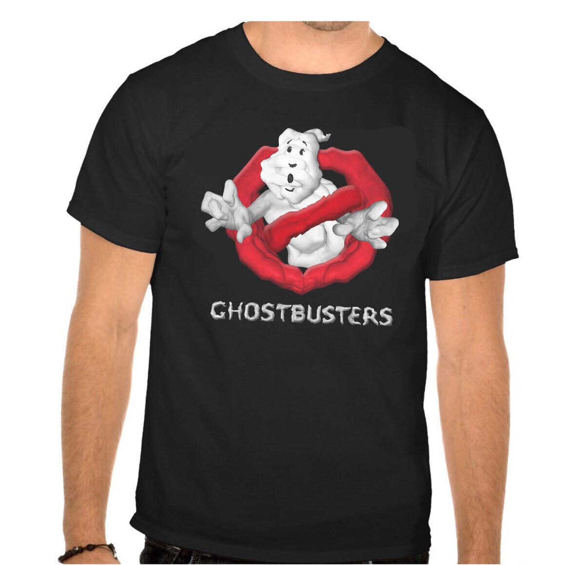 26 Ghostbusters Logo Fingerprint Black T-Shirt -859- Unisex T-Shirt L