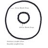 8mm Black Onyx Bead Necklace 10mm Bracelet Set Men and Women Beaded Choker Long Necklace Jewelry