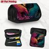 1pc Fluorescent Fantasy Design Double Layer Flip Pencil Case-Large Capacity Zipper Closure, Suitable for Schools, Offices And Travel, Ideal Birthday/H
