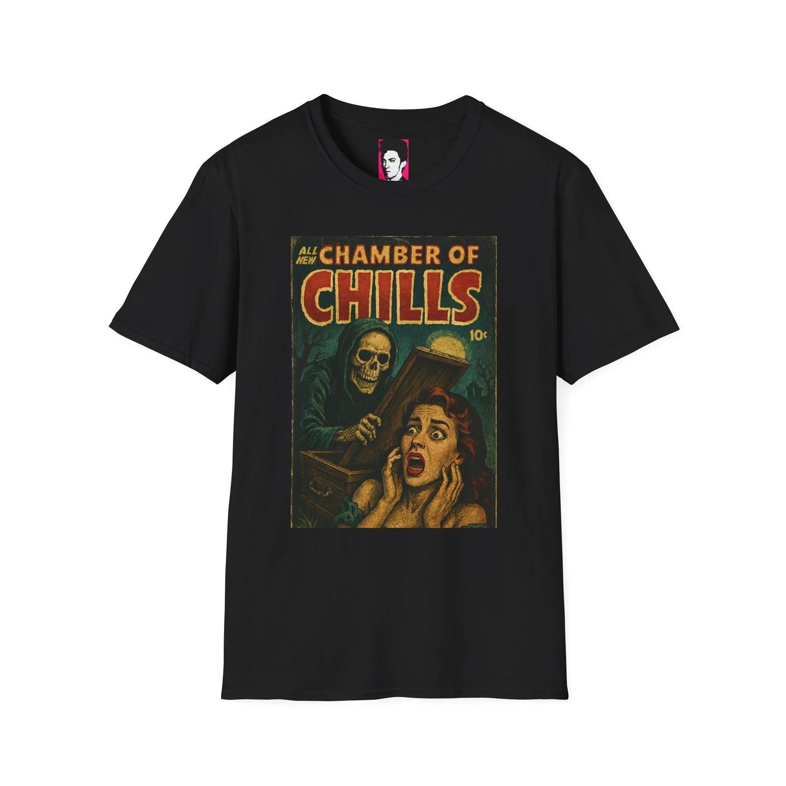 Chamber of Chills Vintage Horror T-Shirt | Spooky Retro 2XL