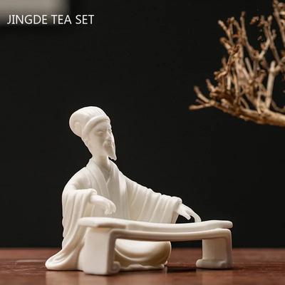 Creativity Ceramics Tea Pet Figure Statue Tea Table Decoration Home Handmade Potted Ornament Boutique Teaware Accessories