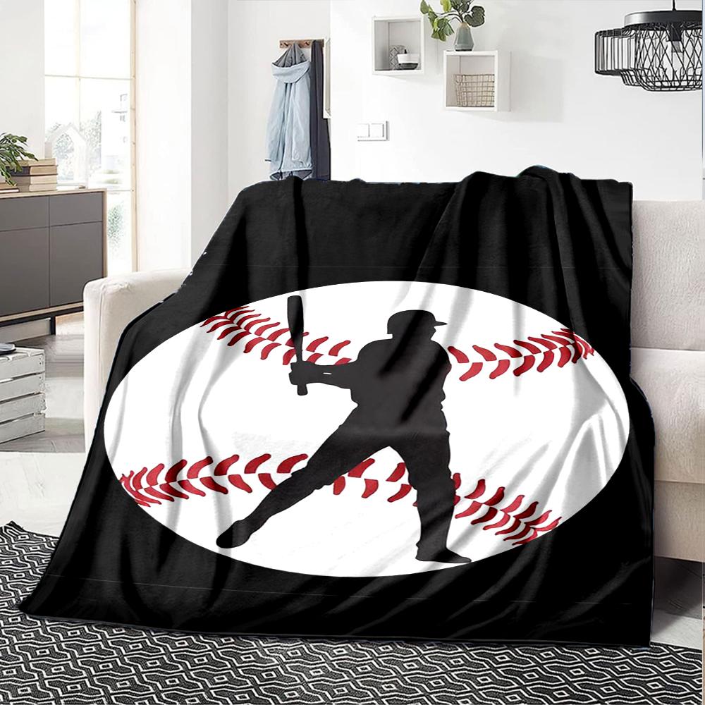 Baseball Theme Printed Blanket - Perfect for Couch, Bed, Travel & Outdoor Use | Machine Washable, Cozy & Durable.
