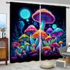 Seven-color Artistic Mushroom Pattern Printed Curtains   Bedroom and Living Room   Home Decoration   Room Decoration