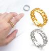 Silver Color Wedding Gift for Women Men Jewelry Link Chain Ring Stainless Steel Band Ring