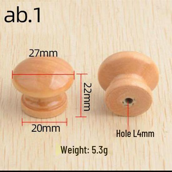 Solid Paulownia Wood Round Drawer & Cabinet Handle
