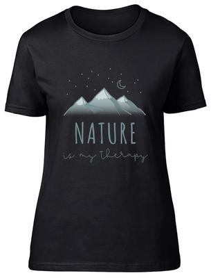 Nature Is My Therapy Fitted Womens Ladies T Shirt