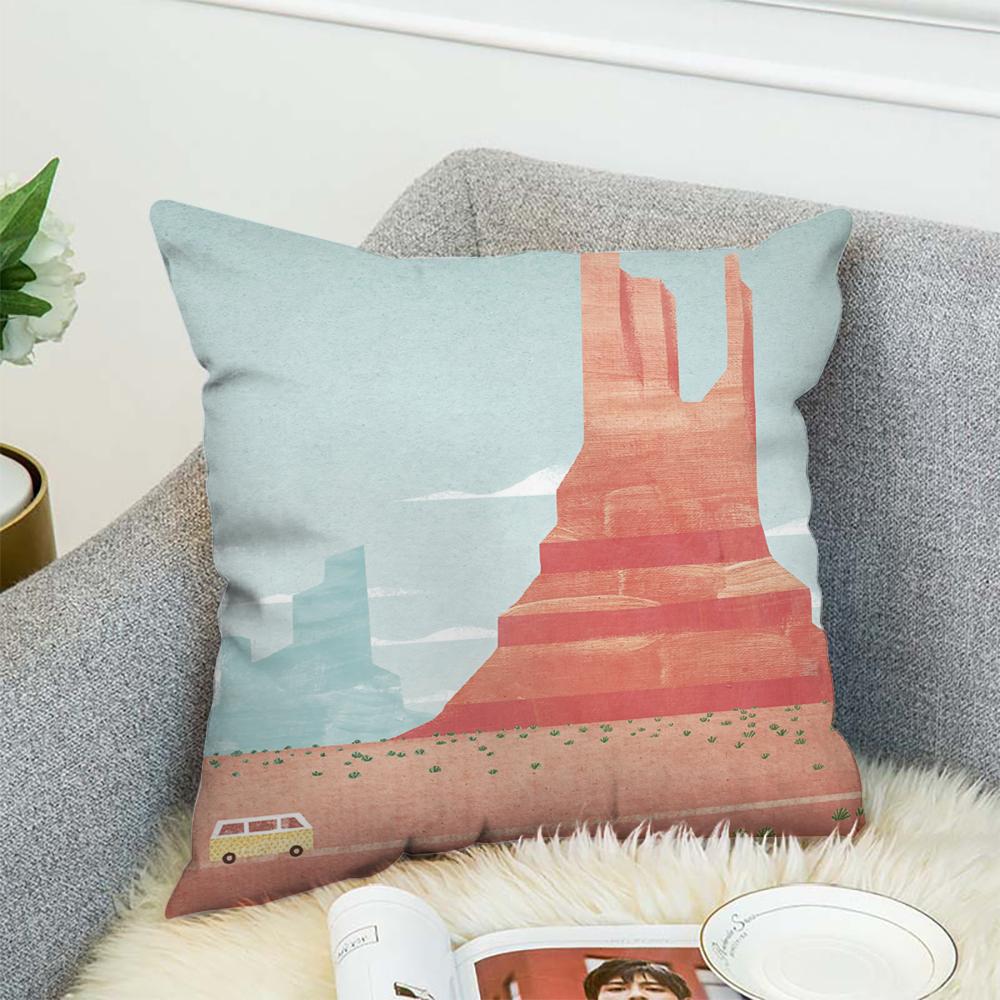 H-Henry Art Pillow Case For Car Sofa Decorative Home Double-sided Print Plush Square Throw Pillow Cushion Cover