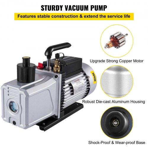 VEVOR Vacuum Pump Single Stage 340 L/min(12CFM) Inlet port 1/4