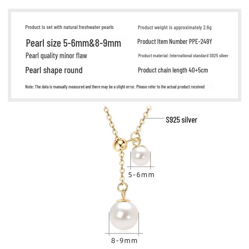 Freshwater Pearl & Diamond-Set Silver Pendant Necklace for Women