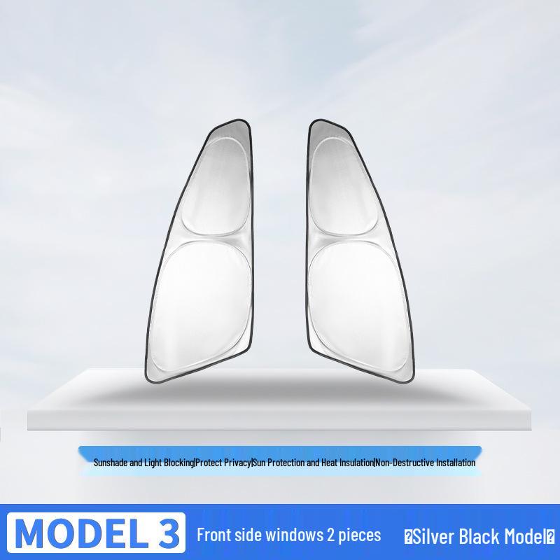 Lightproof Side Window Sunshade & Privacy Curtain for Tesla Model 3/Y - Heat Insulation & Sun Protection