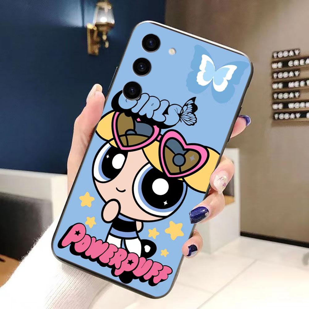 The P-Powerpuff Girls Phone Case For Samsung Galaxy S24 S23 S22 S21 S20 FE S25 LITE PLUS ULTRA 5G Silicone Case Funda Shell