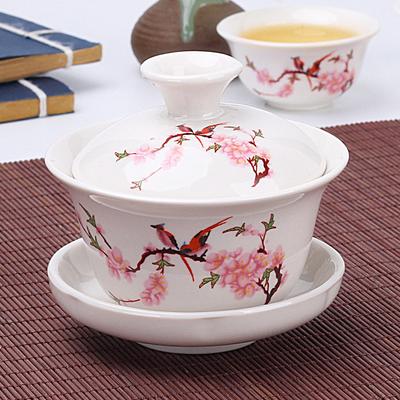 Çin Geleneksel Gai Wan Çay Seti Kemik Porselen Çay Setleri Dehua Gaiwan Çay Porselen Demlik Seti Seyahat İçin Güzel ve Kolay Kettle