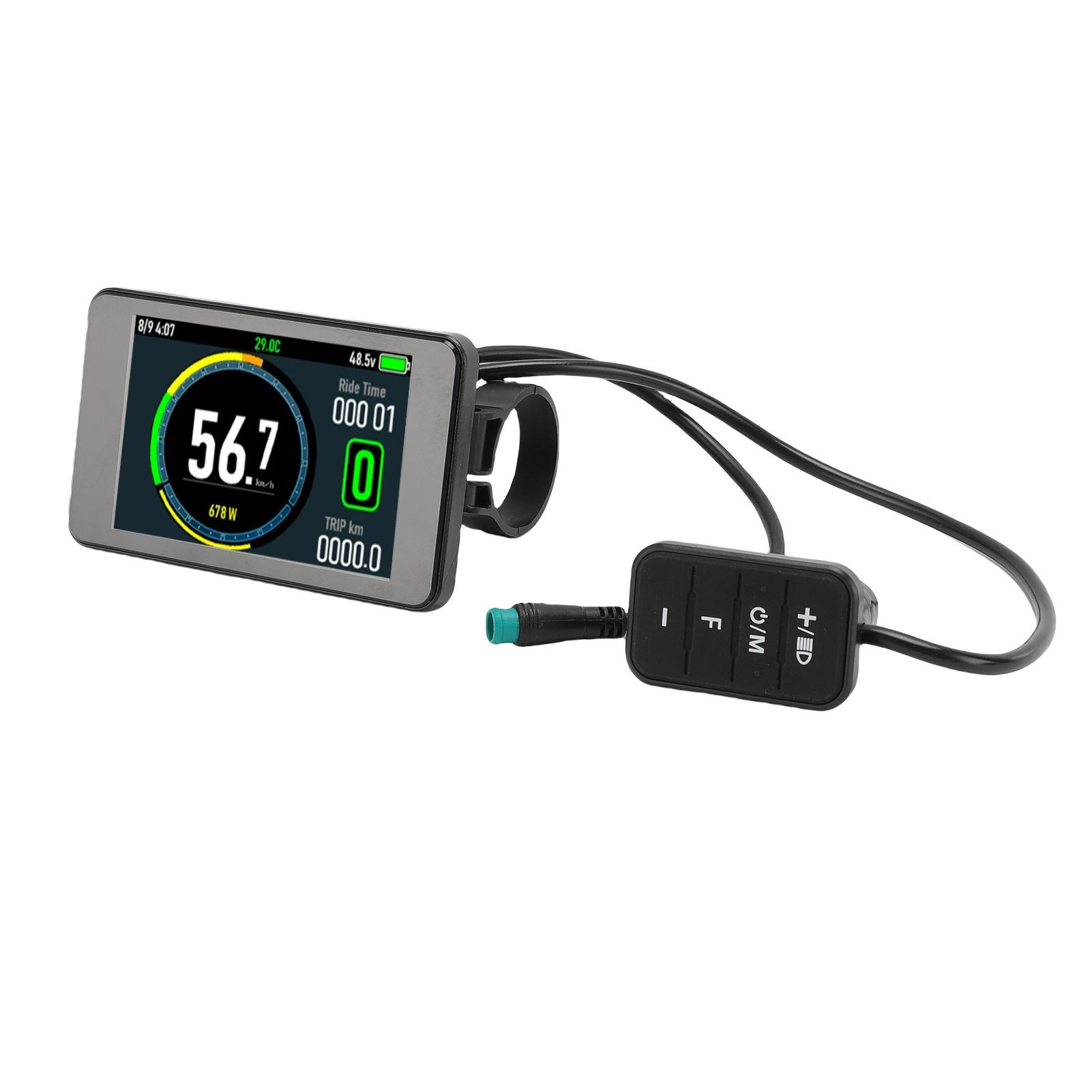 Electric Bike LCD Display Electric Scooter Color Display Meter with 5 Pin Water Proof Connector for 22.2mm Handlebar