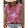 Maglione Girocollo Tondo a Forma di Petalo Estivo T-shirt a Maniche Corte da Donna