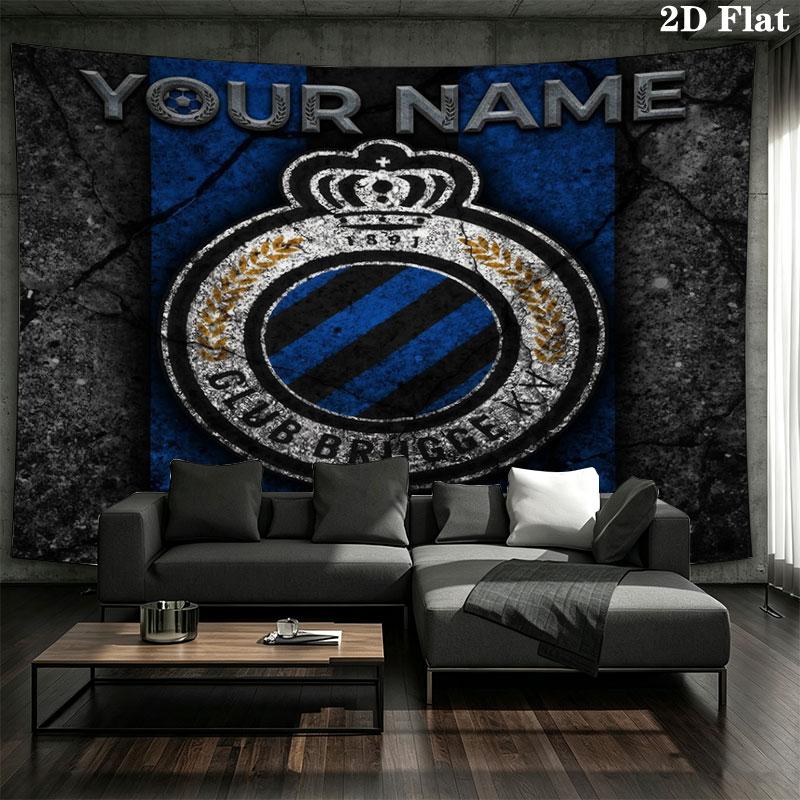Club Brugge KV Custom Name Wall Tapestry Aesthetic Wall Hanging Printed Fabric Blanket Decorative Tapestries for Bedroom Living Room Home Decor