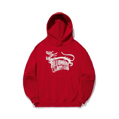 Li Ning X Billionaire Boys Club Kollaboration Daily Prosperity Serie Drachenjahr Muster Buchstaben Logo Bedruckter Hoodie Unisex Hoodie Rot AWDU669-3