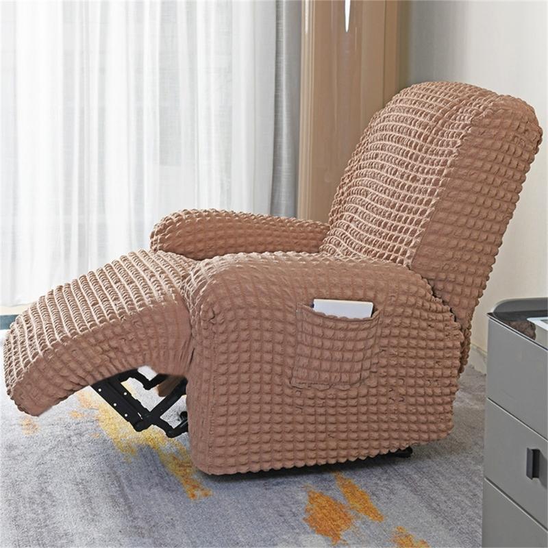 Elegant Elastic Bubble Grid Tub Single Armchair Cover with Armrests, Soft and Comfortable Single Seats Sofa Cover for Relaxation