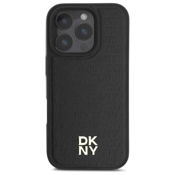 Dkny Dkhmp16Lpshrpsk Iphone 16 Pro 6.3  Hardcase Czarny/Black Repeat Pattern Stack Logo Magsafe