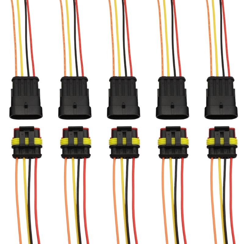 5Pcs Automotive Connector Male Female Electrical Connector Plugs with Wire for Car Truck Boats Other Wire Connection