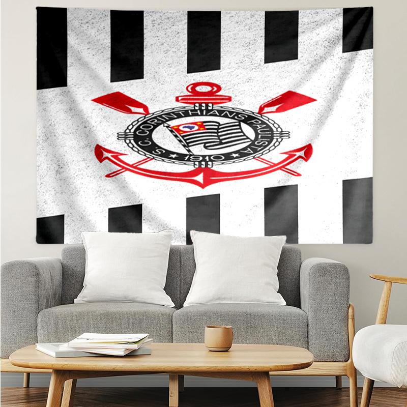 Sport Club Football Crest Printed Printed Tapestry, for Bedroom,Livingroom, dormitory, Large Wall Decor, Fabric Decor Fan Birthday Gifts