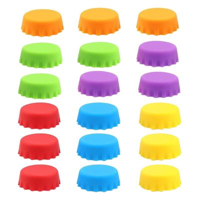 Food Grade Elastic Beer Bottle Stoppers Silicone Spillproof For Standard Bottles 6 Assorted Colors