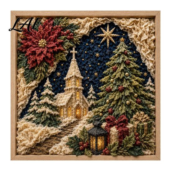 Christian Home Decor Projects 3D Fabric Poke Art Kit for Adults Faith Inspired Holiday Craft Kit DIY Christmas Wall Handmade Religious Gift Layered