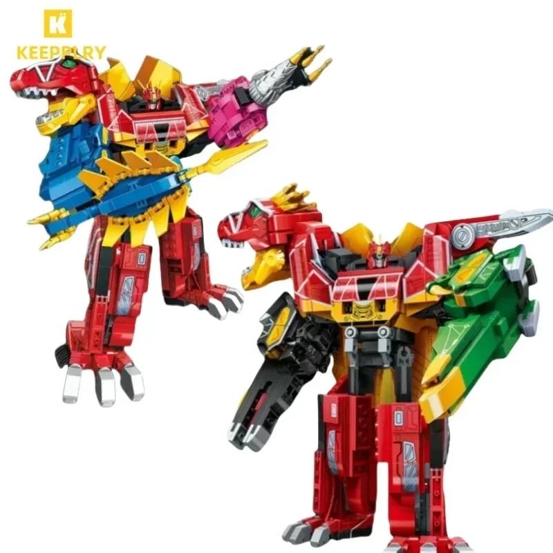Keeppley Zyuden Sentai Series Building Blocks 3 In 1 Mecha Dragon God Dinosaur Model Educational Toy Splicing Ornaments Gift