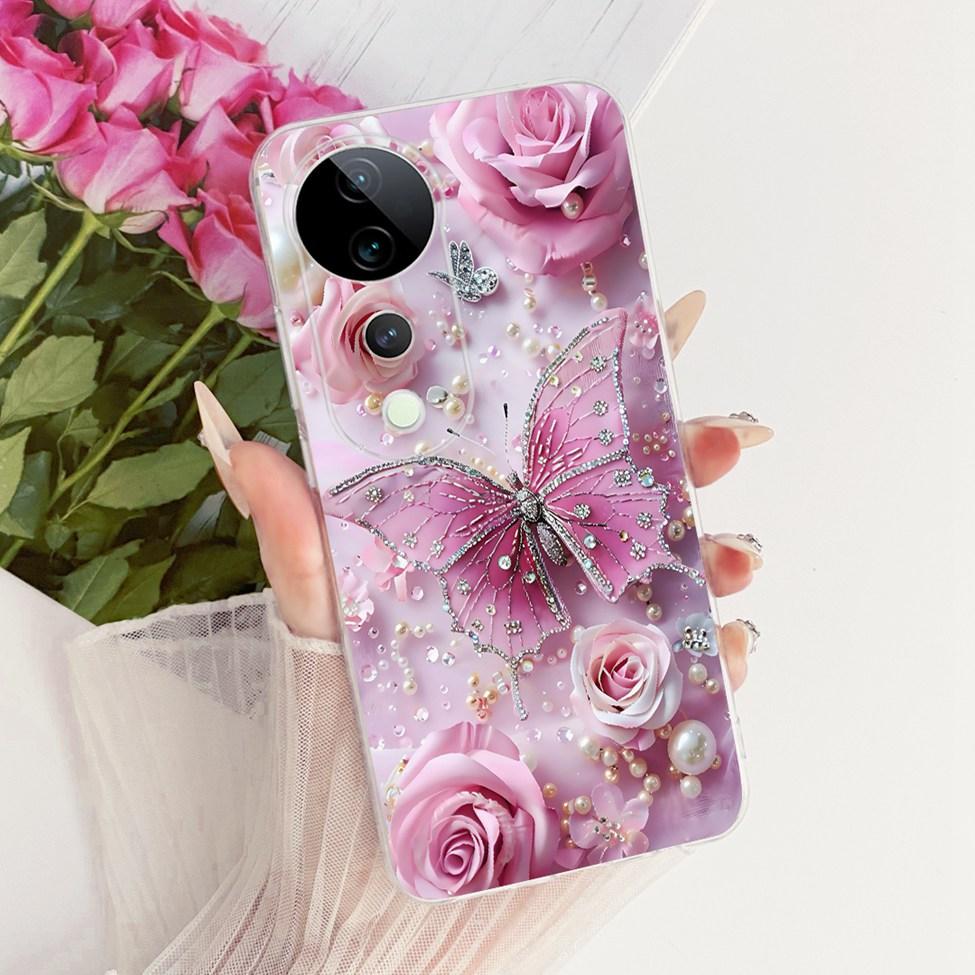 Casing For Vivo S19 Pro Clear Case Aesthetic Luxury Cute Fashion Flower Funny Painted Funda For Vivo S19Pro V2362A Cover