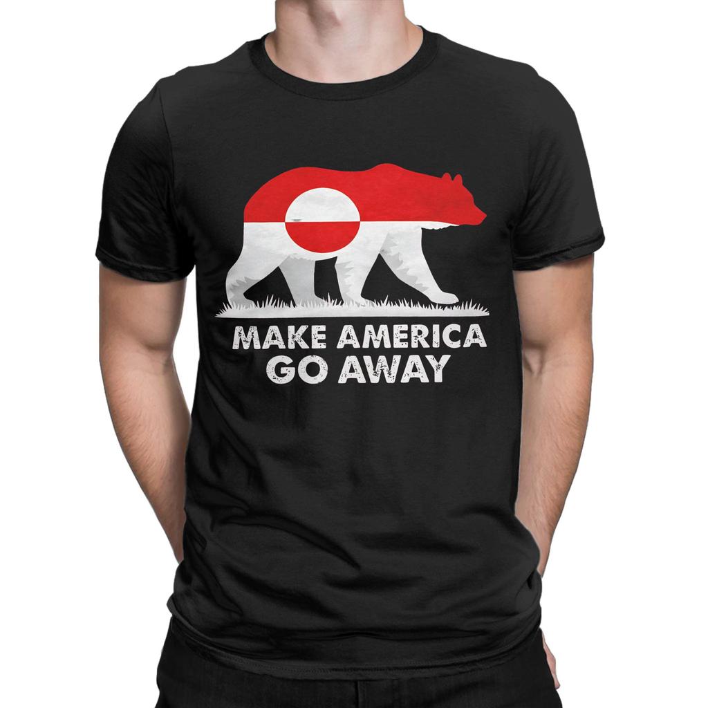 Harajuku MAGA Make America Go Away  T Shirt Cotton Short Sleeve Greenland Crewneck Summer TopsTops