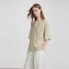 ELLE French Style Commuter Drawstring Design Tencel Short Sleeve Shirt Women shirts EM51929