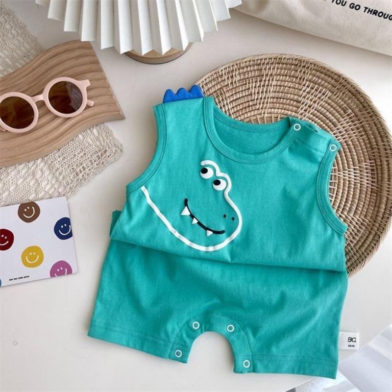 Korean Style Cartoon Sleeveless Baby Onesie Romper for Boys & Girls 90 cm