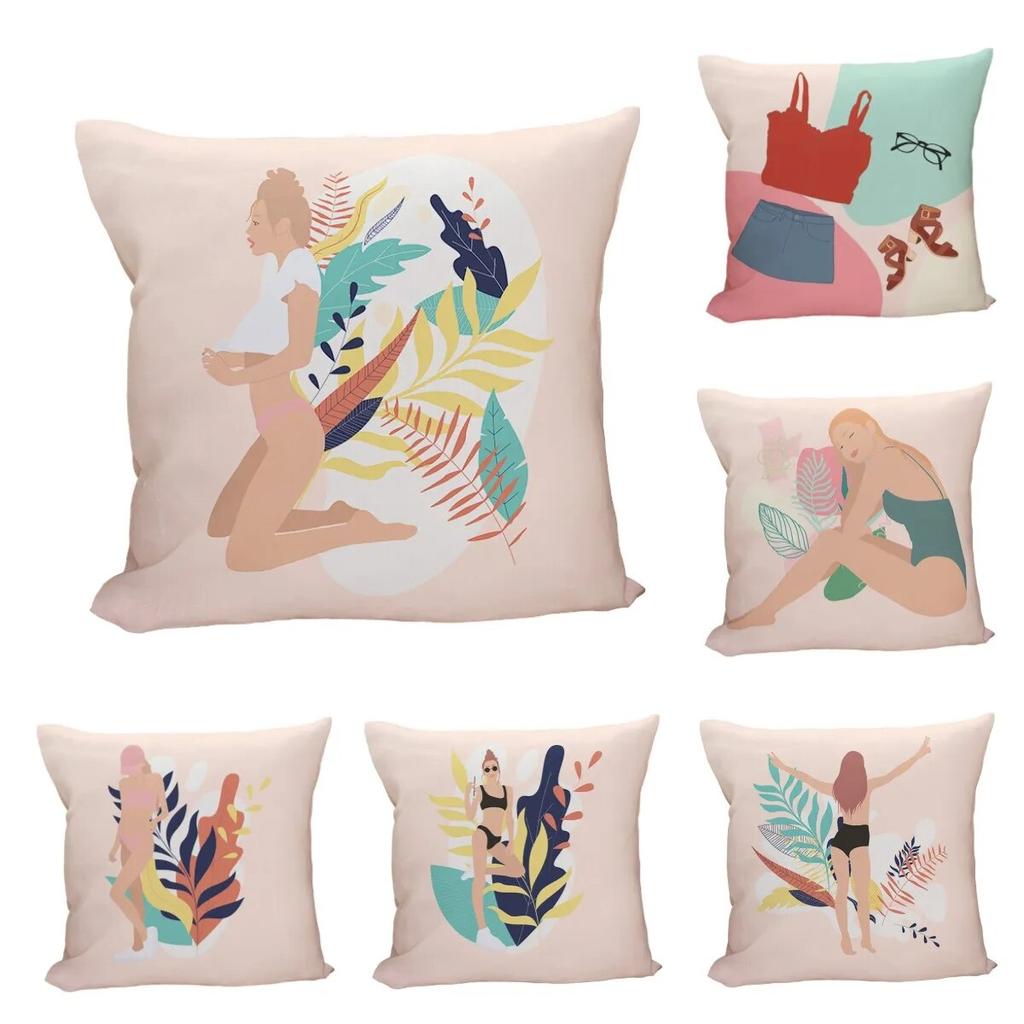Bedroom Living Room Home Cushion Cover Geometric Abstract Pillowcase Modern Office Decor