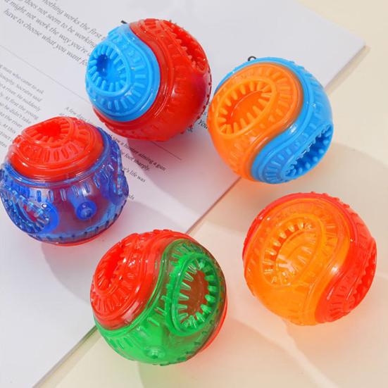 Dog Food Leakage Chew Ball Bite Resistant Pet Treat Dispensing Squeaky Toy Puppy Teething Interactive Boredom Enrichment Toy