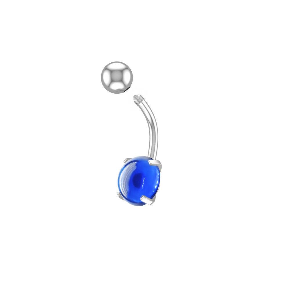 5 Color Belly Bars Navel Button Bar Piercing Jewellery Ring Surgical Steel Crystal Ball