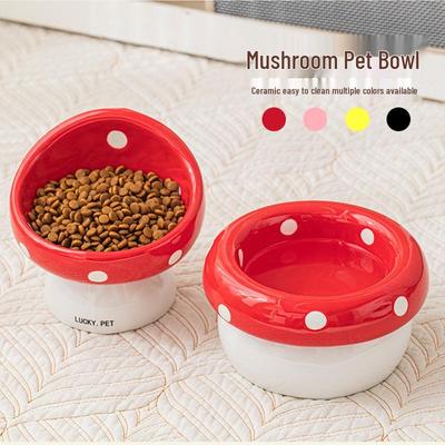Ceramic Cat Bowl for Food & Water, Protects Cervical Vertebrae, Pet Feeding Basin for Cats & Dogs