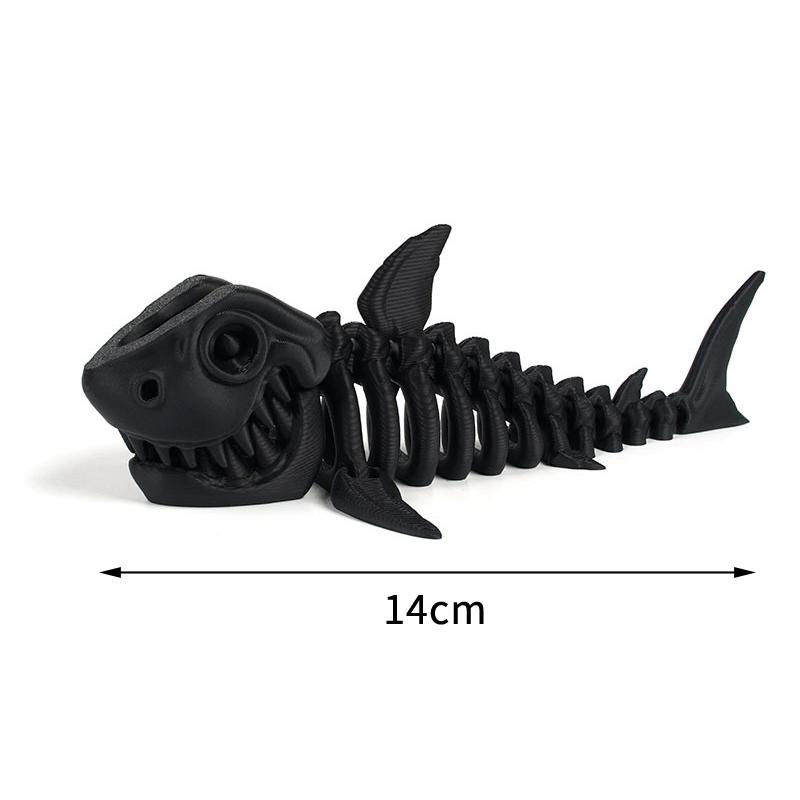 3D Printed Shark, Skeleton Model Jointed Full Movable Birthday Gift Realistic Animals Decorative Desktop