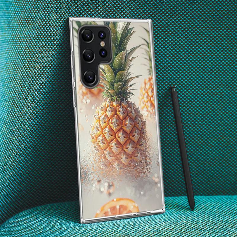 Harvest Pineapple Capa Phone Case For Samsung S26 Ultra S25 Edge Galaxy S23 S21 S20 S24 FE S22 S10 Plus Cover Clear TPU Shell Co