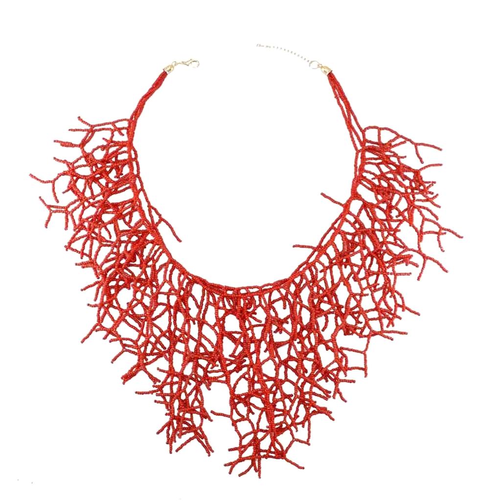 Multipurpose Handmade Coral Bead Necklace Elegant Statement Pieces Jewelry Accessory for Trendy Women Ladies Daily Use