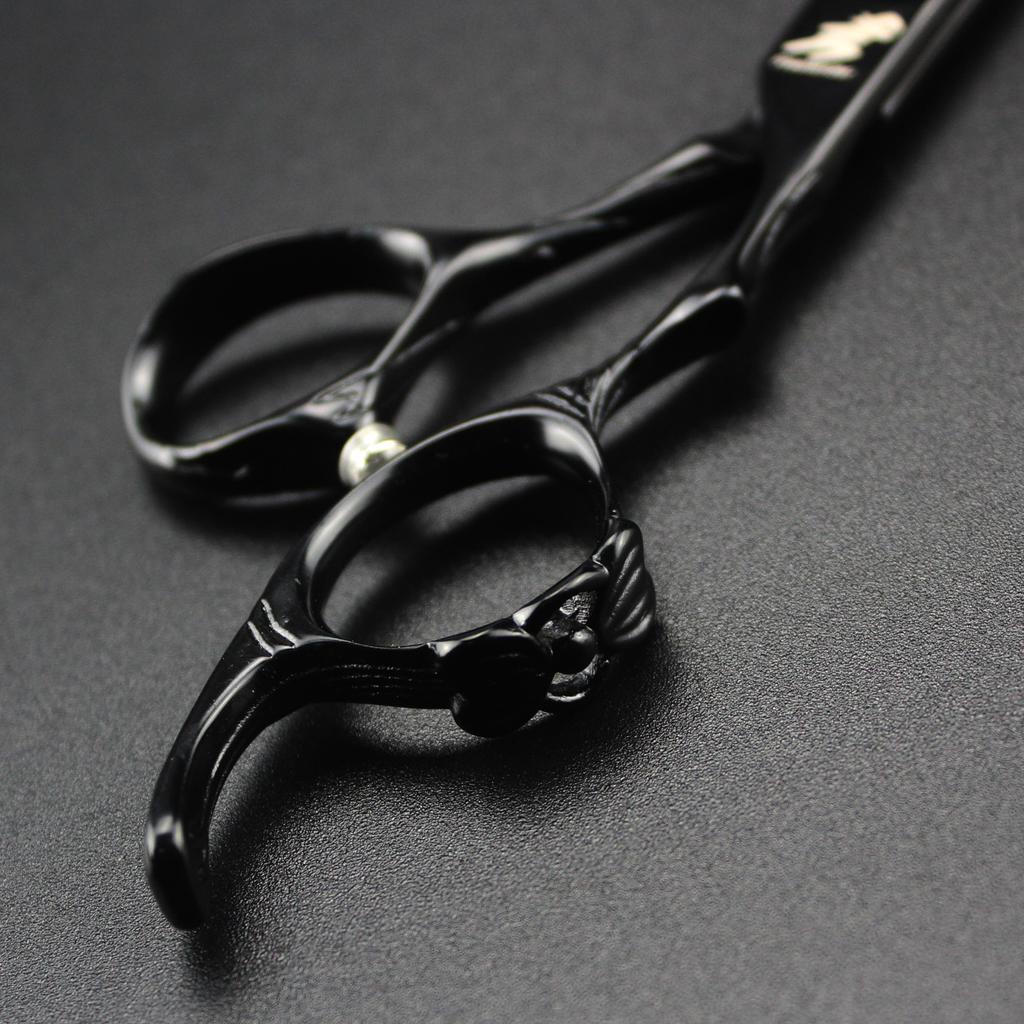 6.0 Inch Black Ring, Handle Hair Scissors, Hair Scissors, Flat Scissors, Tooth Scissors, Thin Scissors, Special for Hair Salons 07-2