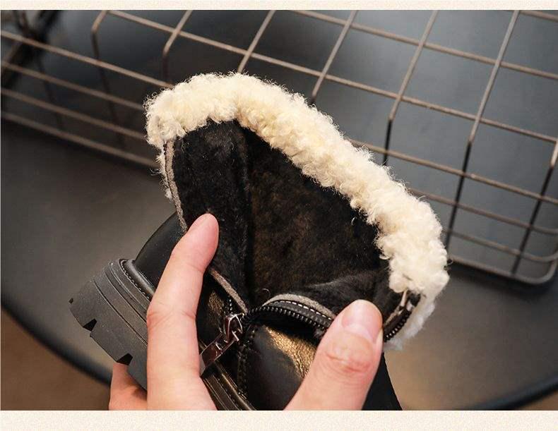 Girls' 2025 Autumn/Winter Princess Snow Boots - Plush, Warm, All-Season Short Cotton Boots for Little Girls