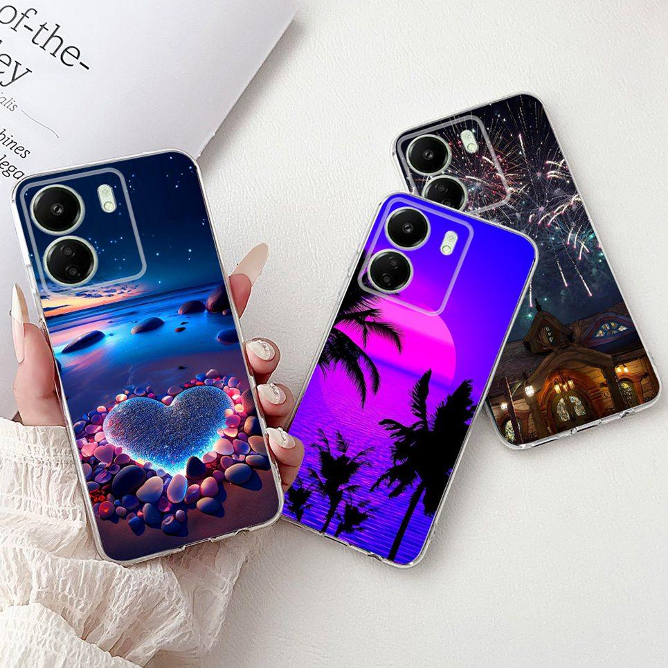 Cool Style Tiger Dragon Pattern Phone Case For Xiaomi Redmi 13c 4G 13c 5G Redmi13 Clear Soft Silicone TPU Back Cover Transparent