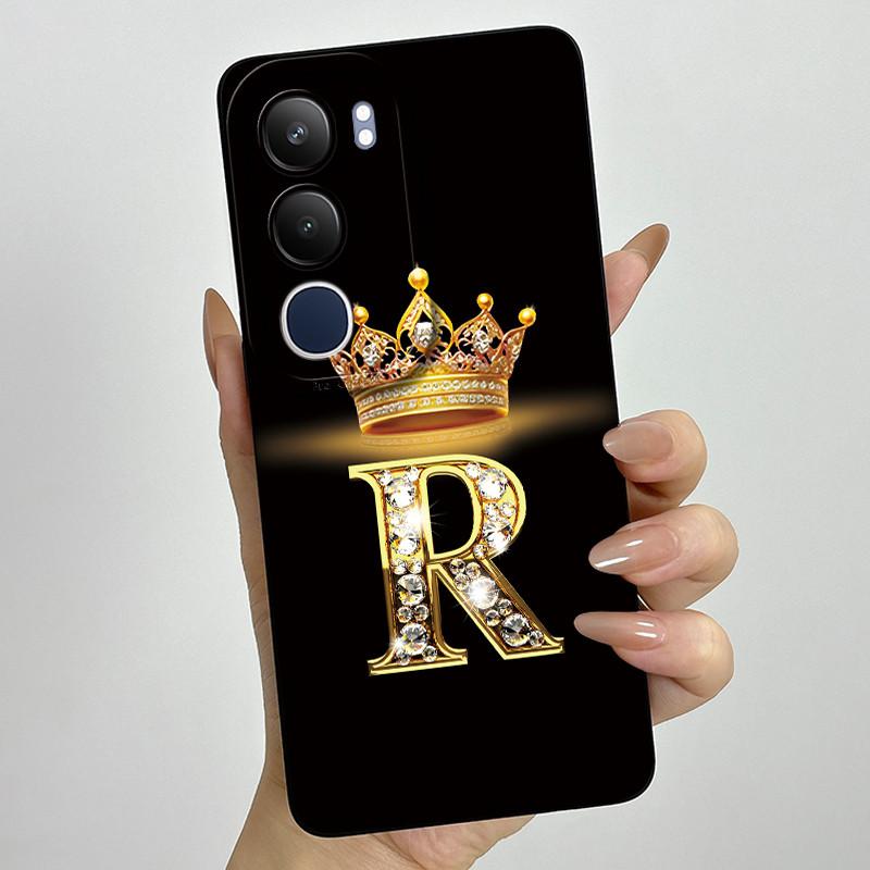 Pro Vivo Y19s 4G Pouzdro Koruna Počáteční Písmeno Měkký Silikonový Ochranný Zadní Kryt Pro Vivo V2419 Coque pro VivoY19S Y 19 s Fundas