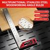 Aluminum Stainless Steel Combination Square Featuring Lasering Etched Graduations Build In Level Vials And Preset Angled Holes For Quick Layout