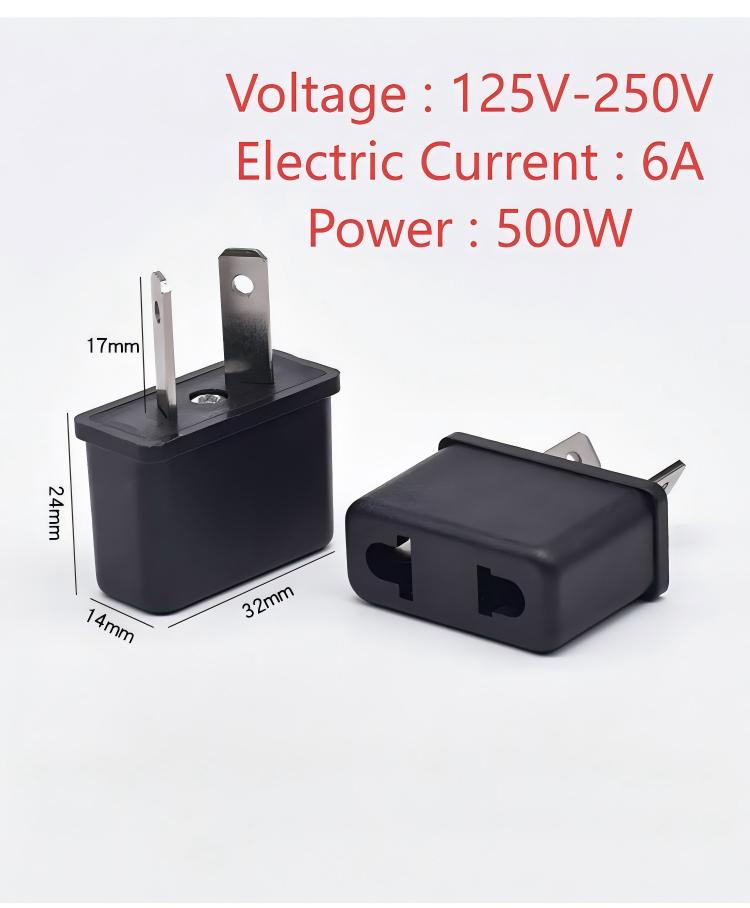 EU US UK AU Mini Dull Polish Power Plug Adapter Travel Plug Converter Outlet Wall Power Converter (Black)