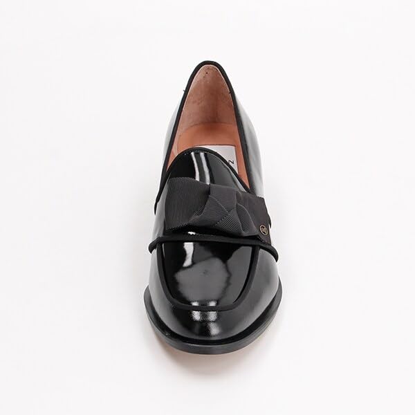 on Loafers Ribbon Motif Heel Up Loafers 2828 B Glass Combination cm E [Lanvin Blue] Women's 24.5