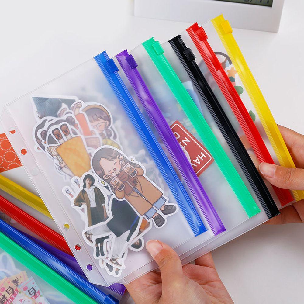

Bag Document Filing Bags Notebook Binder Loose Leaf Bag A5/A6 Size Zipper Folders Binder Pockets A5